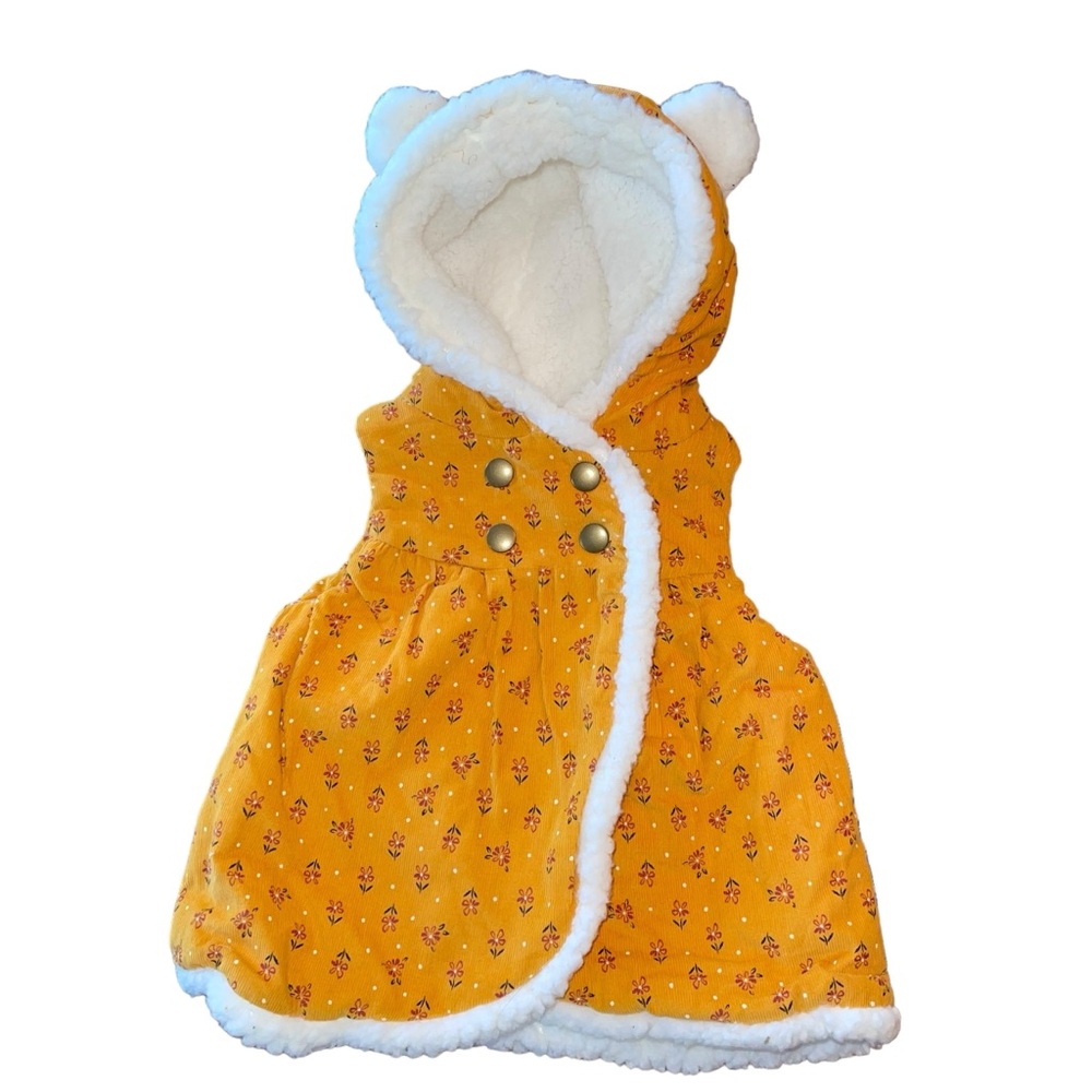 Catherine Malandrino Mini Infant Cape Sherpa Lined Size 12 Mo Corduroy Outer
